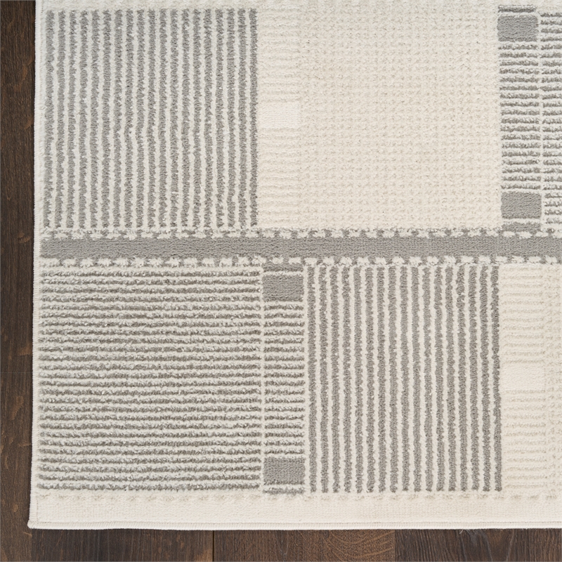 Nourison Nordic 5' x 7' Ivory Gray Fabric Area Rug