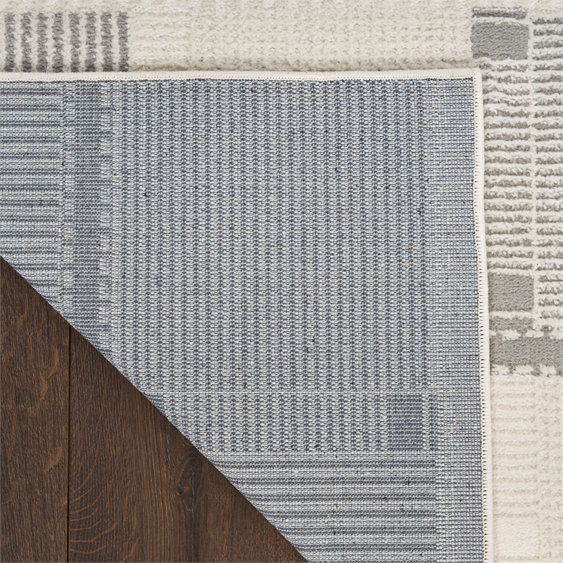 Nourison Nordic 5' x 7' Ivory Gray Fabric Area Rug