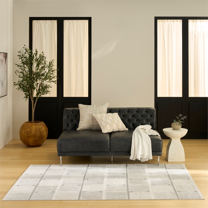 Nourison Nordic 5' x 7' Ivory Gray Fabric Area Rug
