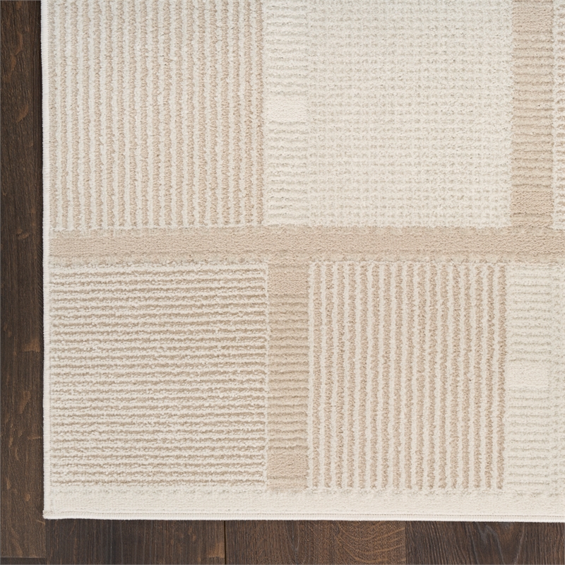 Nourison Nordic 4' x 6' Ivory Taupe Fabric Area Rug