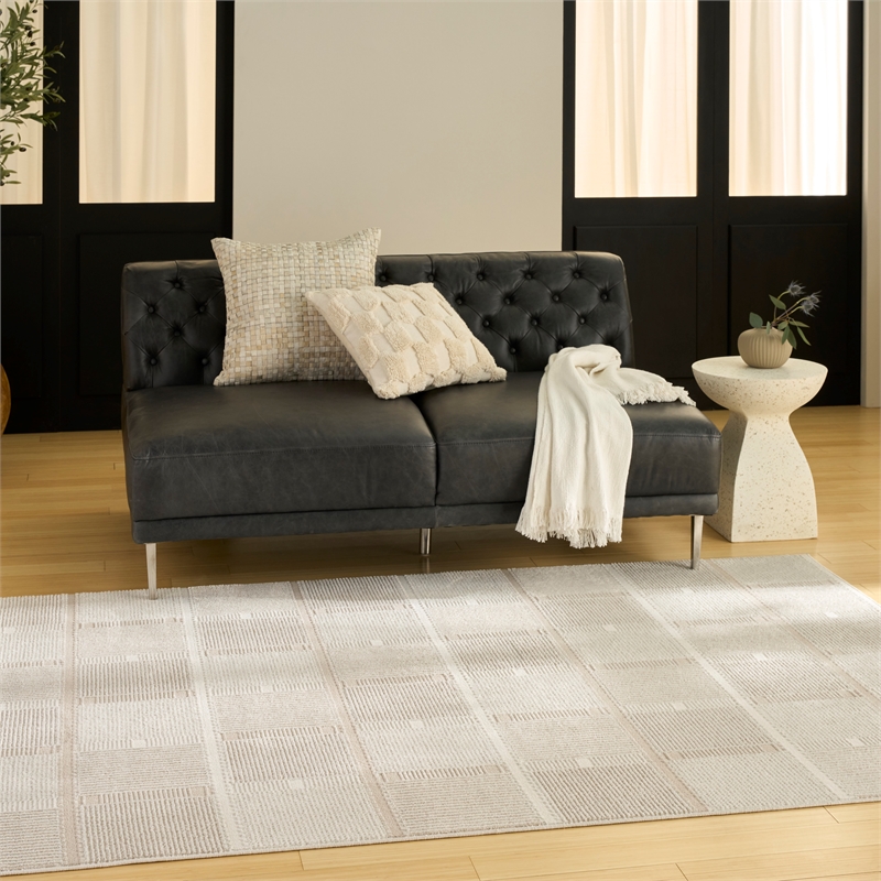 Nourison Nordic 4' x 6' Ivory Taupe Fabric Area Rug