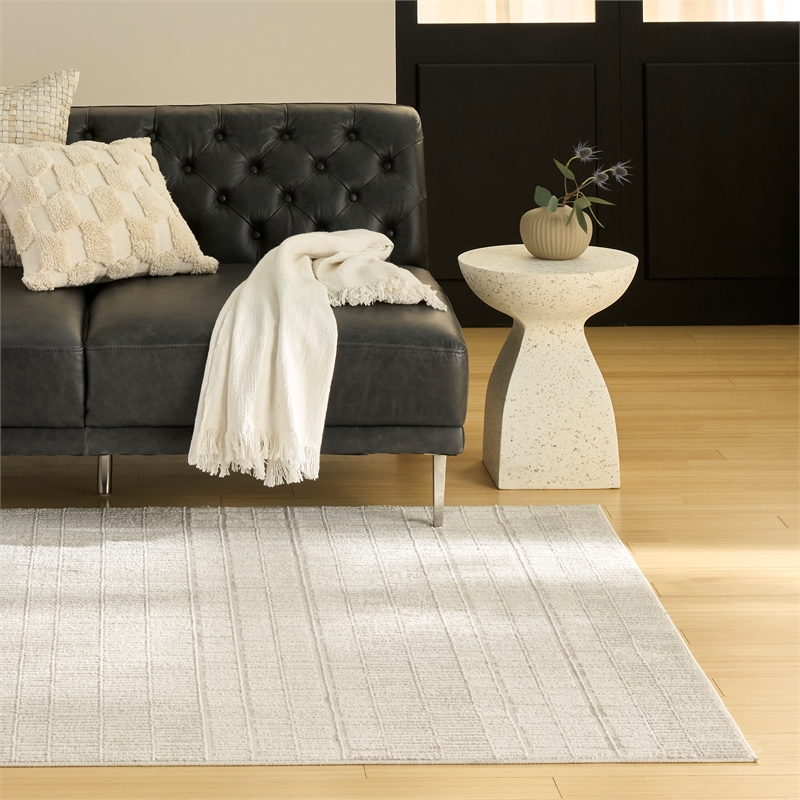 Nourison Nordic 4' x 6' Ivory Fabric Area Rug