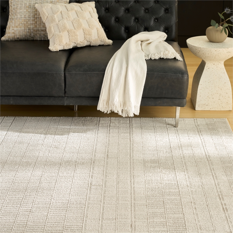 Nourison Nordic 4' x 6' Ivory Fabric Area Rug