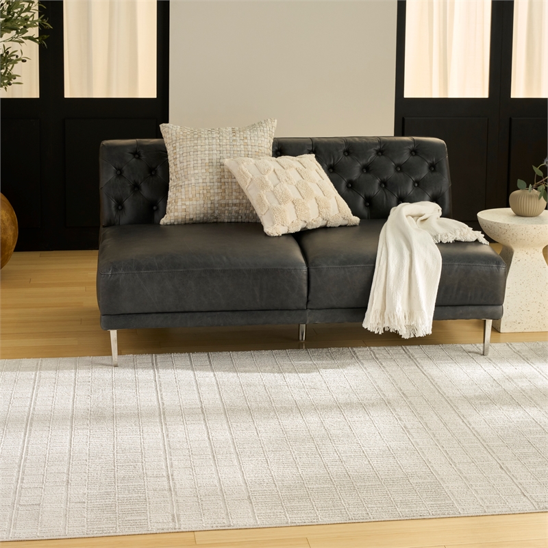 Nourison Nordic 4' x 6' Ivory Fabric Area Rug