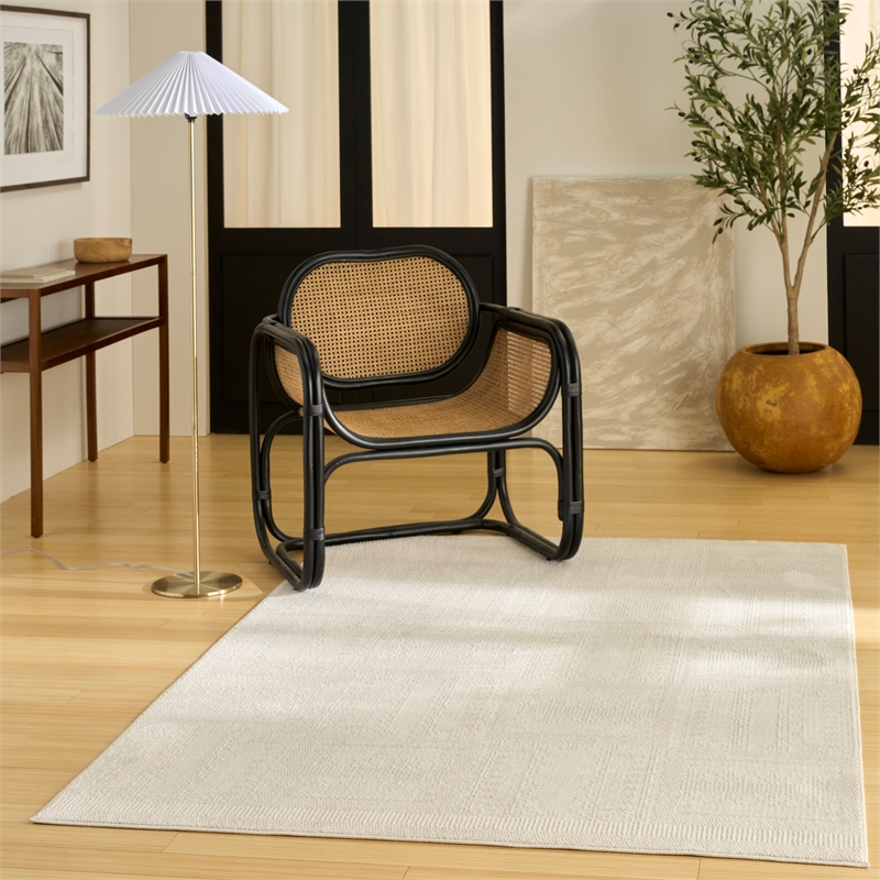 Nourison Nordic 4' x 6' Ivory Fabric Area Rug