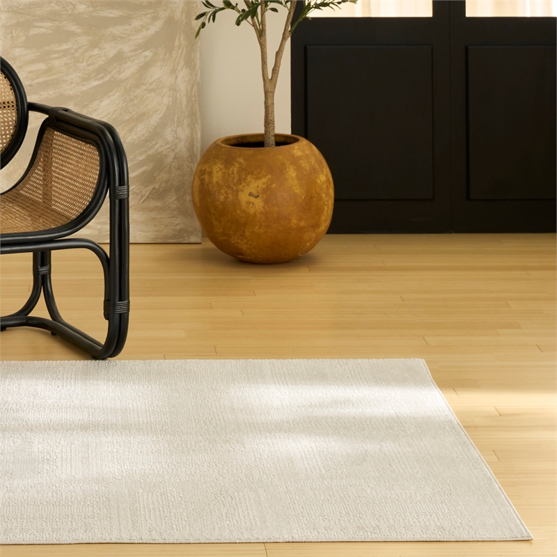 Nourison Nordic 5' x 7' Ivory Fabric Area Rug