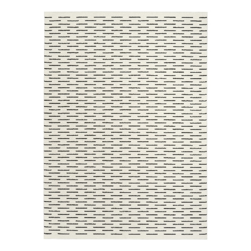 Nourison Nordic 4' x 6' Ivory Black Fabric Area Rug