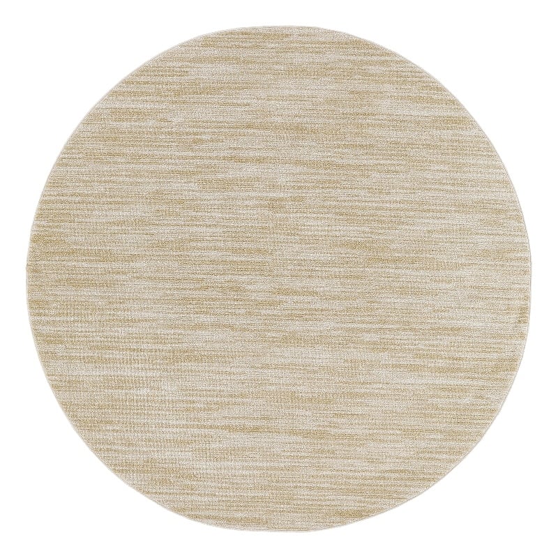 Nourison Essentials 6' x Round Ivory Gold Fabric Area Rug
