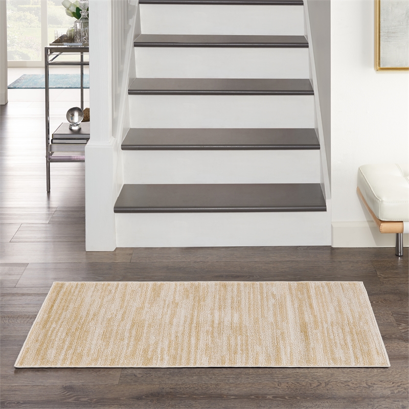 Nourison Essentials 3' x 5' Ivory Gold Fabric Area Rug