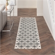 Nourison Essentials 8' Runner Ivory Black Fabric Area Rug