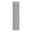 Nourison Essentials 8' Runner Ivory Black Fabric Area Rug