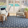 Nourison Essentials 5' x 7' Navy Ivory Fabric Area Rug