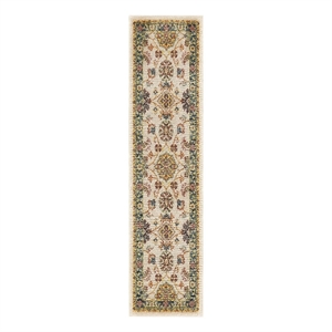 Nourison Essentials 8' Runner Ivory Gold Fabric Area Rug