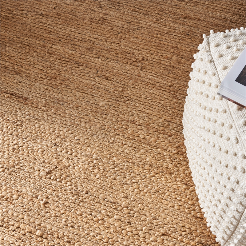 Nourison Natural Jute 4' x Square Bleached Fabric Area Rug