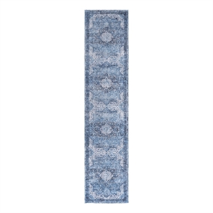 Nourison Washables 10' Runner Blue Fabric Area Rug