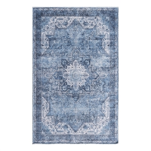 Nourison Washables 3' x 5' Blue Fabric Area Rug