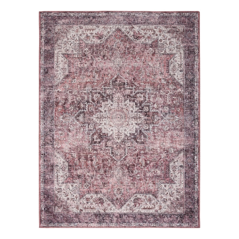 Nourison Washables 4' x 6' Red Fabric Area Rug