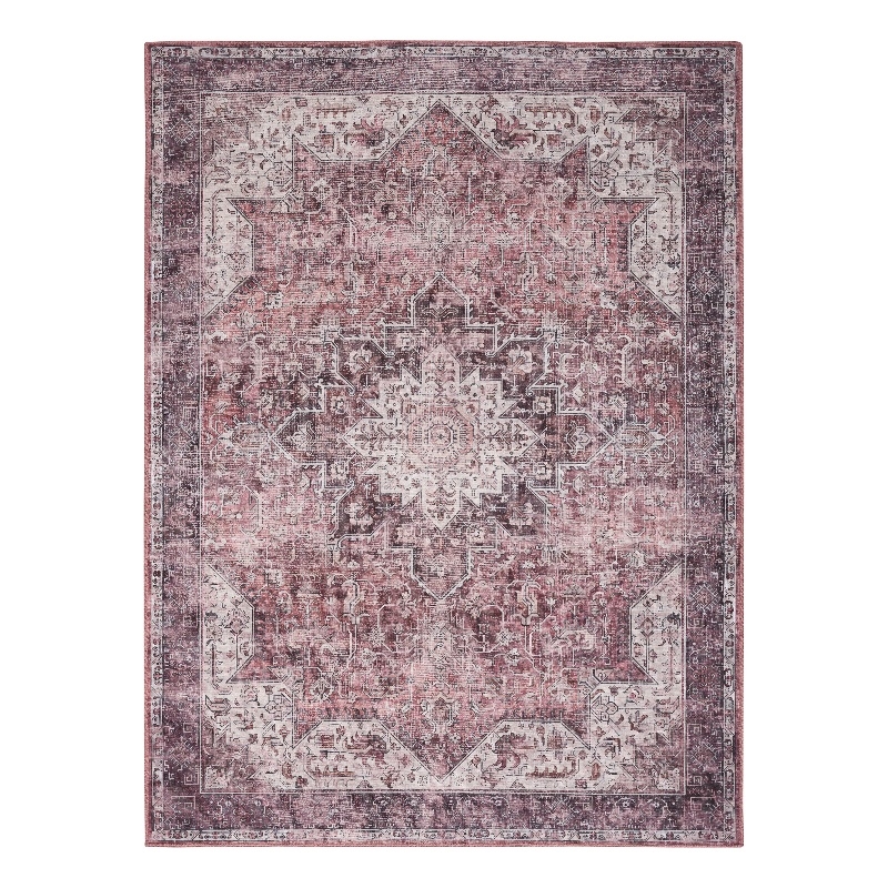 Nourison Washables 5' x 7' Red Fabric Area Rug