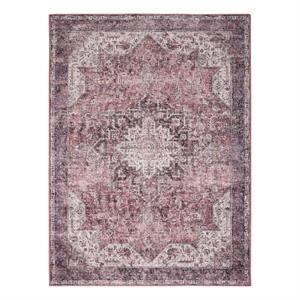 Nourison Washables 5' x 7' Red Fabric Area Rug