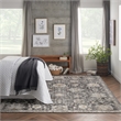 Nourison Oushak Home 10' x 14' Charcoal Fabric Area Rug