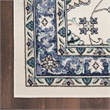 Nourison Essentials 6' Runner Ivory Blue Fabric Area Rug