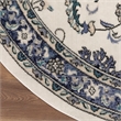 Nourison Essentials 8' x Round Ivory Blue Fabric Area Rug
