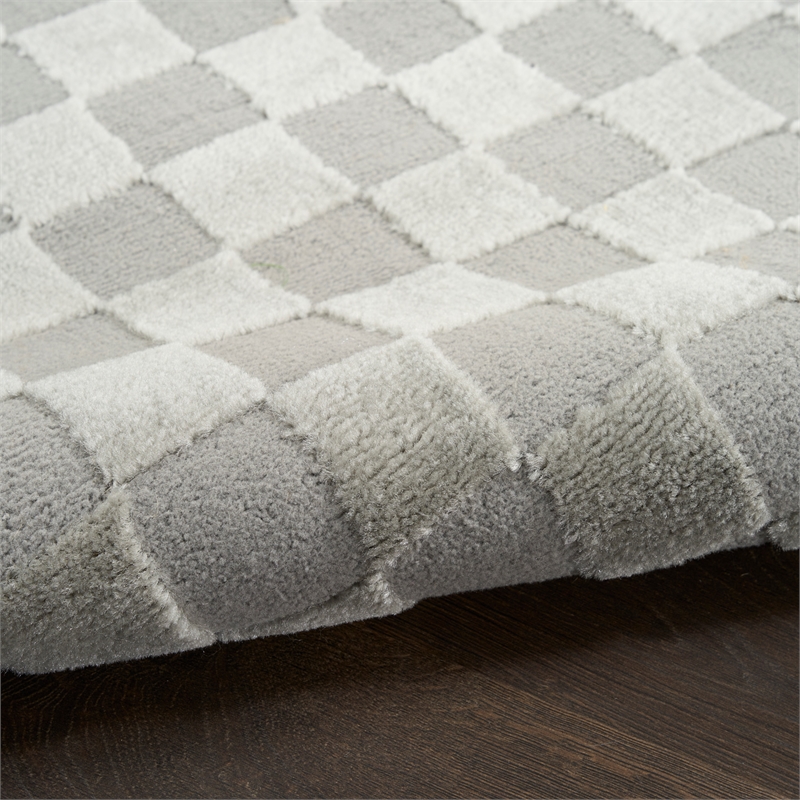 nourison serenity home 5' x 7' gray fabric area rug