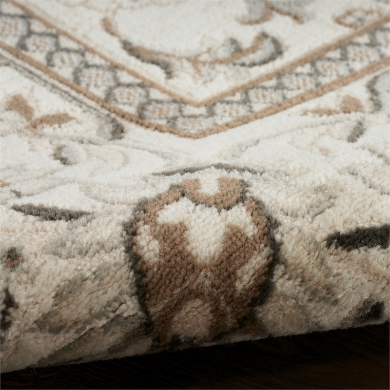 Nourison Serenity Home 2' x 4' Ivory Mocha Fabric Area Rug