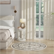 Nourison Serenity Home 4' x Round Ivory Mocha Fabric Area Rug