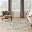 Nourison Oushak Home 8' x Round Mint Fabric Area Rug