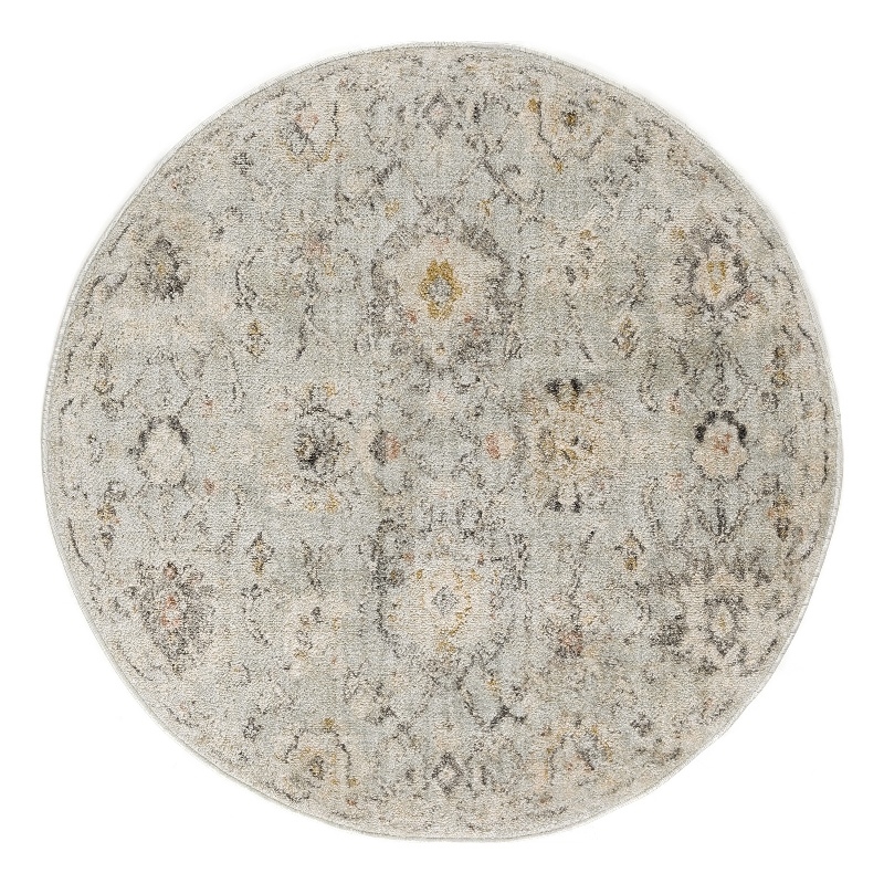 Nourison Oushak Home 8' x Round Mint Fabric Area Rug