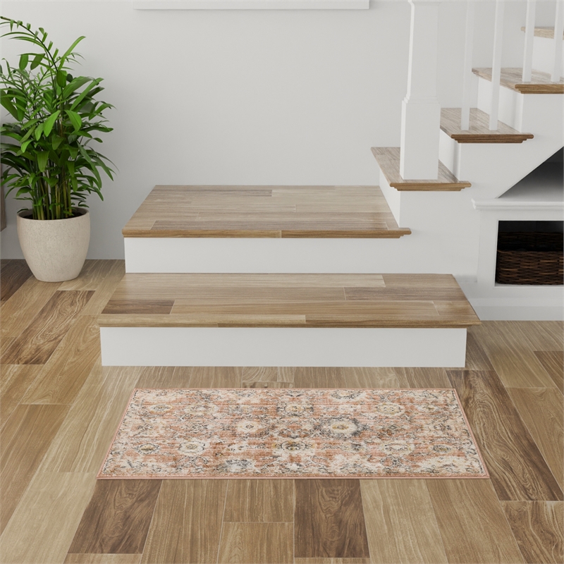 Nourison Oushak Home 2' x 4' Rust Fabric Area Rug