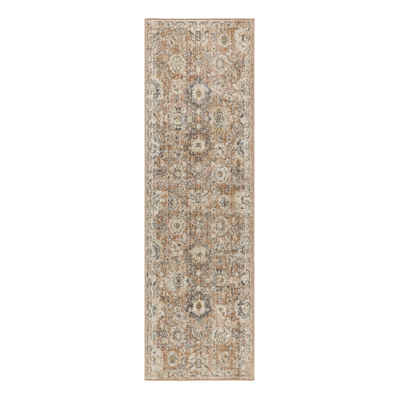 Nourison Oushak Home 6' Runner Rust Fabric Area Rug