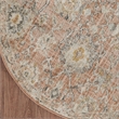 Nourison Oushak Home 8' x Round Rust Fabric Area Rug