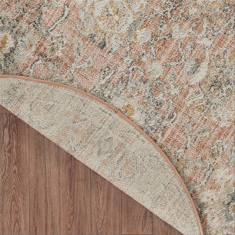 Nourison Oushak Home 8' x Round Rust Fabric Area Rug