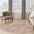 Nourison Oushak Home 8' x Round Rust Fabric Area Rug
