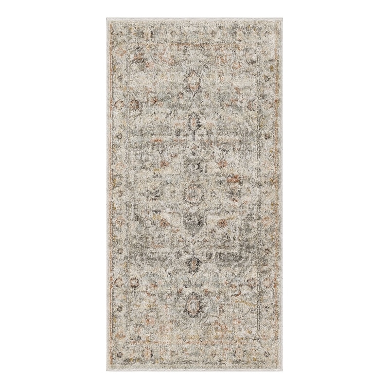 Nourison Oushak Home 2' x 4' Light Gray Fabric Area Rug