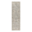 Nourison Oushak Home 6' Runner Light Gray Fabric Area Rug