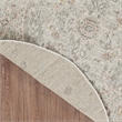 Nourison Oushak Home 4' x Round Light Gray Fabric Area Rug