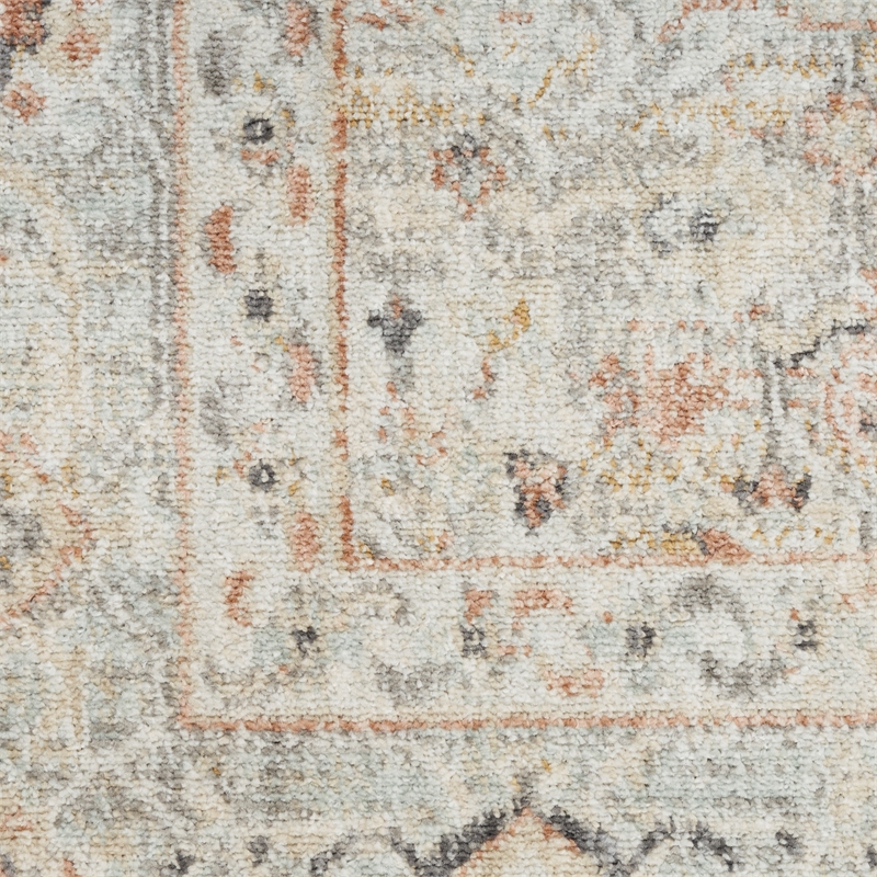 nourison oushak home 10' x 14' light gray fabric area rug
