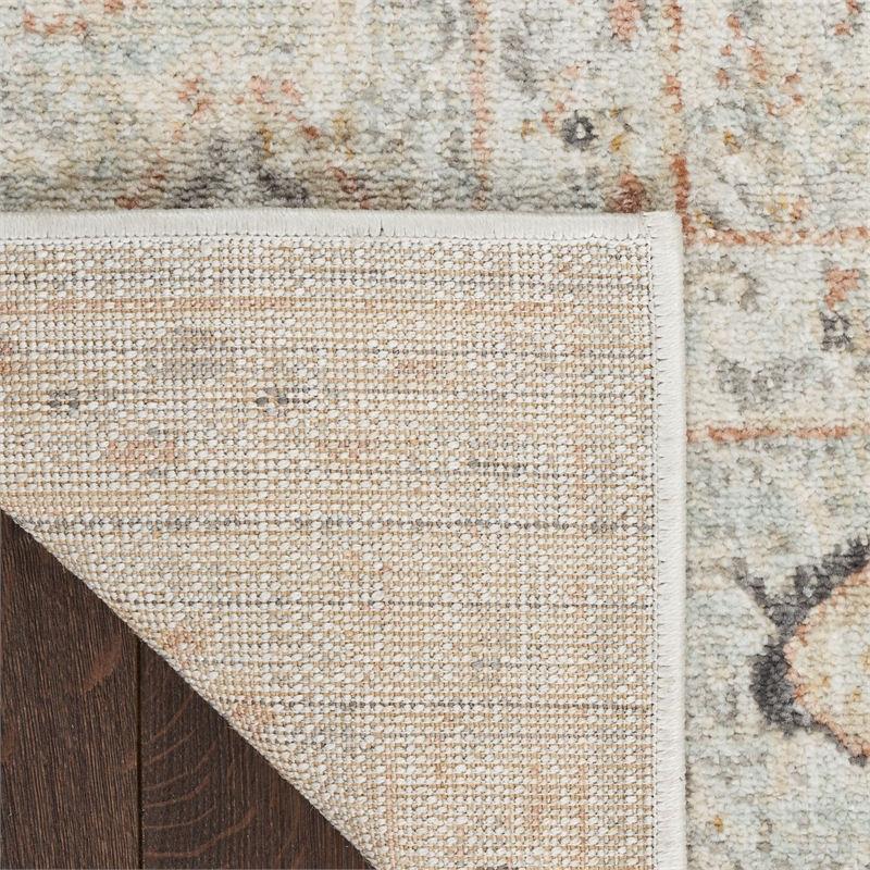 nourison oushak home 10' x 14' light gray fabric area rug