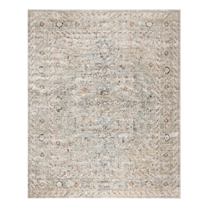 Nourison Oushak Home 10' x 14' Light Gray Fabric Area Rug