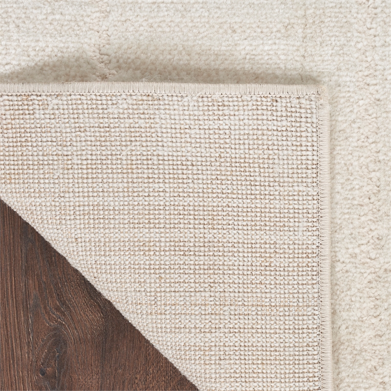 Nourison Serenity Home 6' Runner Ivory Cream Fabric Area Rug