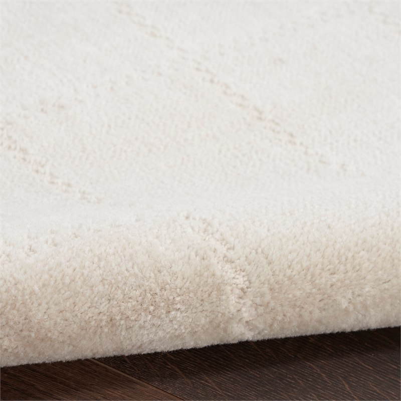 Nourison Serenity Home 6' Runner Ivory Cream Fabric Area Rug