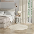 Nourison Serenity Home 4' x Round Ivory Cream Fabric Area Rug