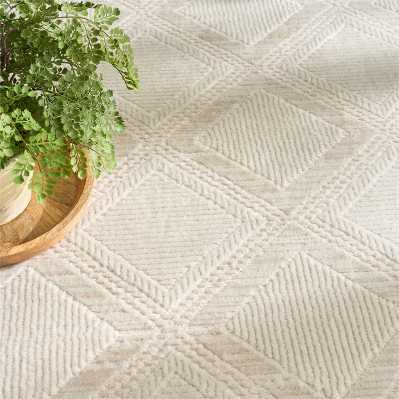Nourison Serenity Home 5' x 7' Ivory Fabric Area Rug