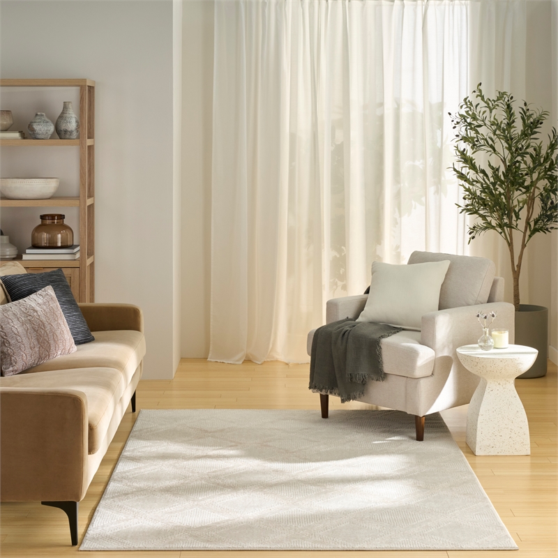 Nourison Serenity Home 5' x 7' Ivory Fabric Area Rug
