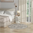 Nourison Oushak Home 4' x Round Charcoal Fabric Area Rug