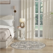 Nourison Oushak Home 4' x Round Charcoal Fabric Area Rug