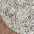 Nourison Oushak Home 8' x Round Charcoal Fabric Area Rug